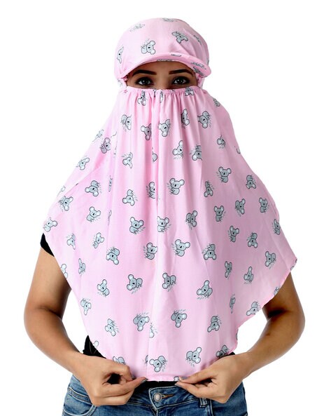 Pack of 2 Printed Cap Scarfs with Back Tie-Up Price in India