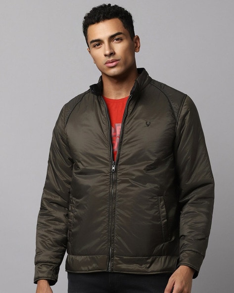 Buy Allen Solly Sport Allen Solly Sport Men Grey Solid Bomber Jacket at  Redfynd