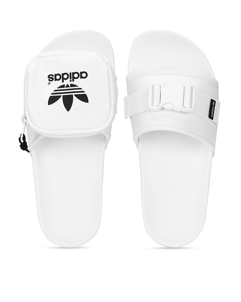 Women Logo Print Adilette Slides with Pouch