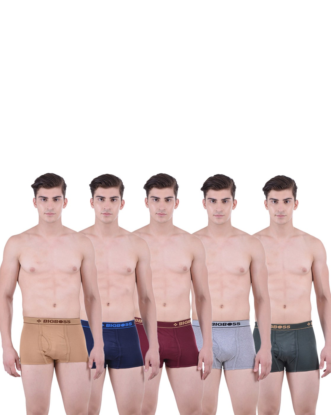 Buy Big Boss Long Trunk for Men Men Underwear [Multicolor] Mens Innerwear  Combo Pack Offer [Pack of 5] Men Trunk [Size-M] at
