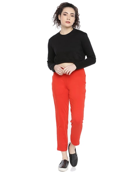 Buy Pink & Green Trousers & Pants for Women by DOLLAR MISSY Online |  Ajio.com