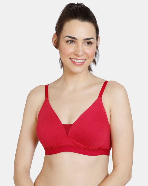 Buy Zivame Non Padded Cotton T Shirt Bra - Red Online at Low Prices in  India 