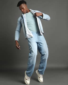 the indian garage co Mid-Wash Baggy Fit Jeans-picture-47