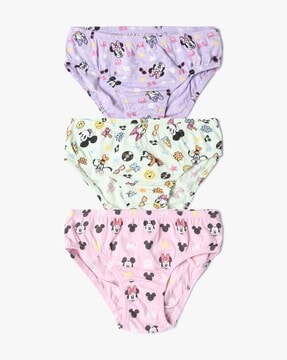 Buy Disney Minnie Mouse Print Brief with Elasticated Waistband - Set of 3  Online for Girls