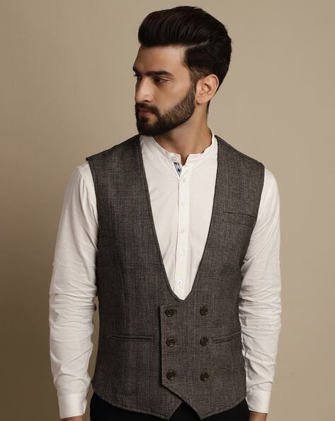 Men Suit Waistcoat Cream - Buy Men Suit Waistcoat Cream online in India
