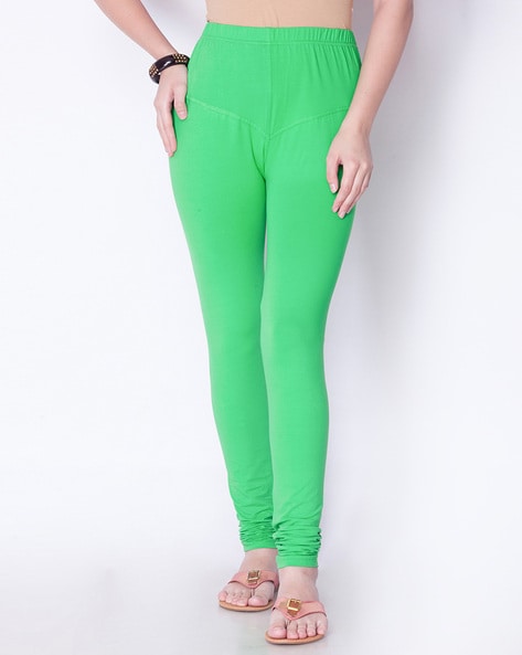 Buy online Green Solid Legging from Capris & Leggings for Women by