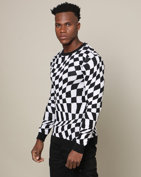 Black and white checkered clearance jumper