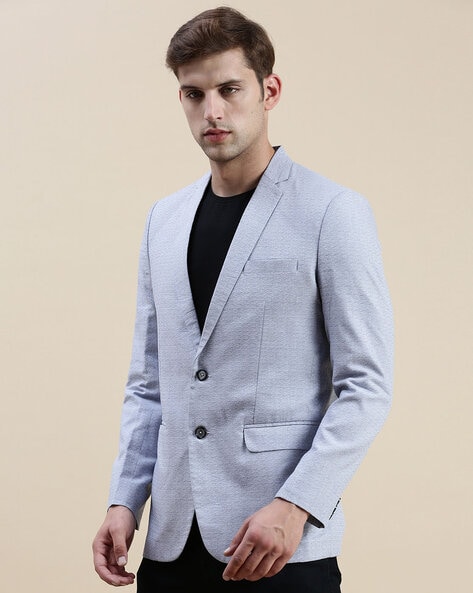 Single-Breasted Blazer with Welt Pockets