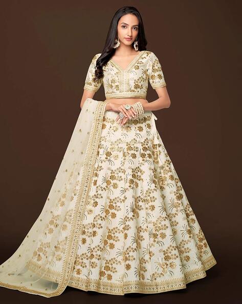 Buy Off White Wedding Lehenga Choli In USA, UK, Canada, Australia,  Newzeland online