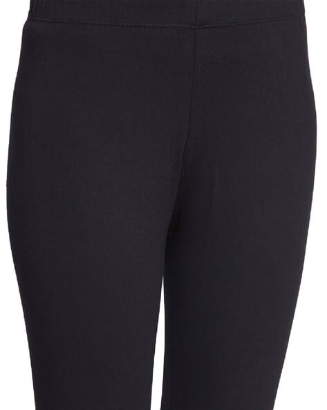 Solid Mid-Calf Length Leggings