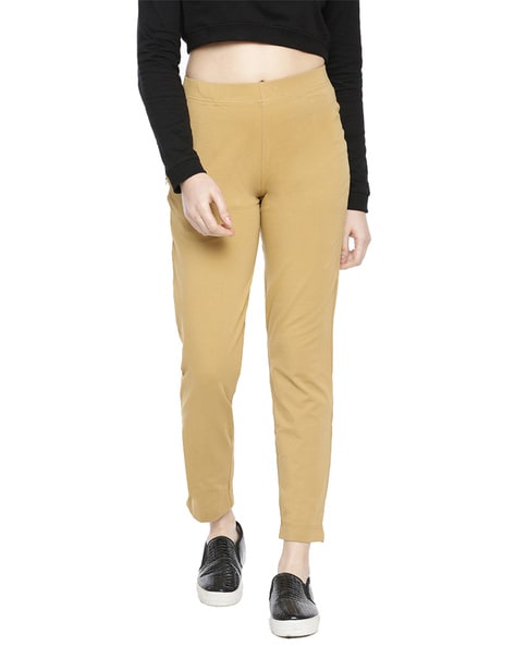 Buy Beige Trousers & Pants for Women by DOLLAR MISSY Online