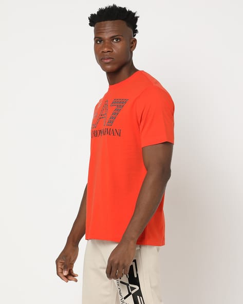 【関税&送料込】Emporio Armani Brown Cotton T-Shirt undefined