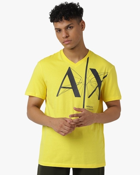 Armani exchange 2025 yellow t shirt