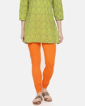 Buy online Lemon Yellow Cotton Lycra Ankle Length Leggings from Capris &  Leggings for Women by De Moza for ₹359 at 28% off