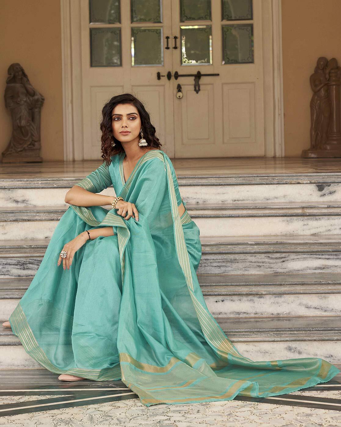 Buy Blue Sarees for Women by TIKHI IMLI Online