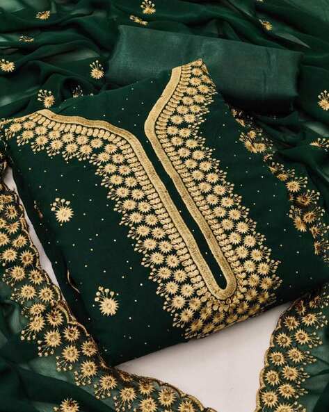 Buy Green Dress Material for Women by ZEEPKART Online | Ajio.com