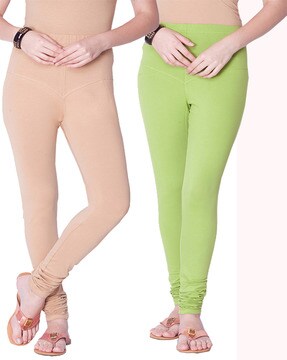 Buy Beige Leggings for Women by DOLLAR MISSY Online