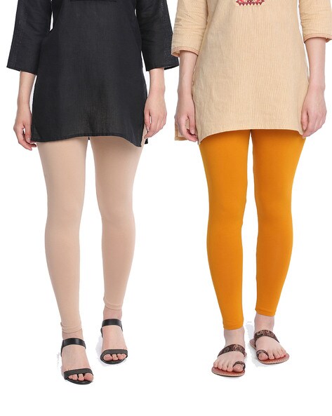 Buy Beige Leggings for Women by DOLLAR MISSY Online