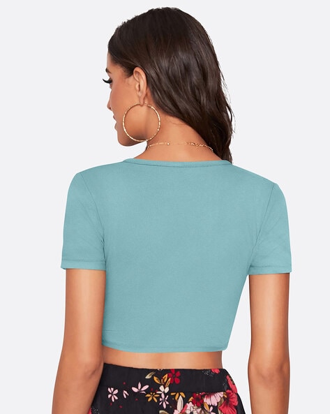 Teal Crop Top