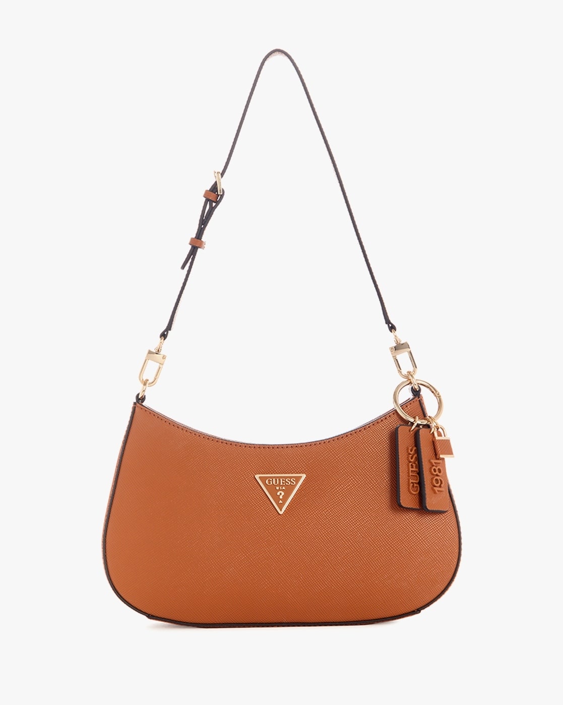 Guess Handbags : Buy Guess Brown Noelle Top Zip Shoulder Bag Online