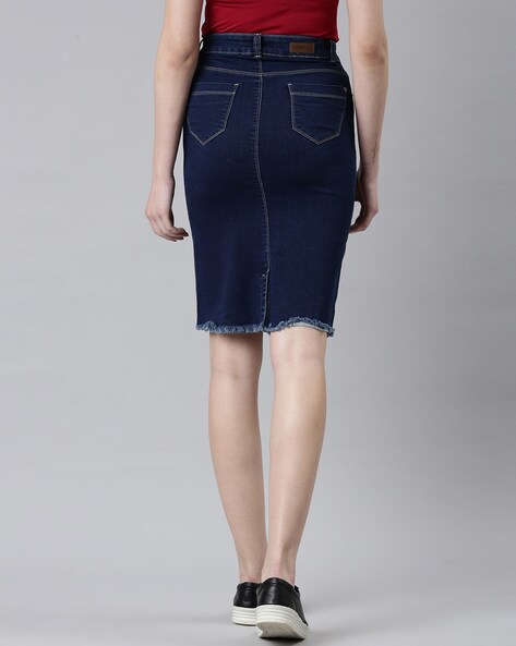 Buy online High Rise Denim Pencil Skirt from Skirts & Shorts for Women by  Tarama for ₹1339 at 40% off | 2024 Limeroad.com