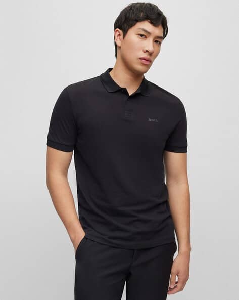 Boss Black Polo T Shirt Men's Black Polo Shirt Hugo Boss Parlay S