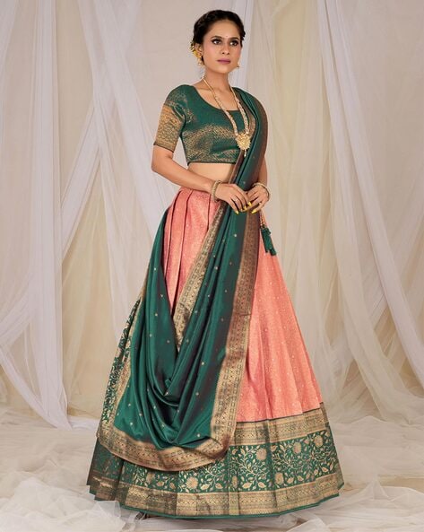 Colour available Embroidered Attractive Party Wear Silk Lehenga choli has a  Regular-fit and is Made From High-Grade Fabrics And Yarn.