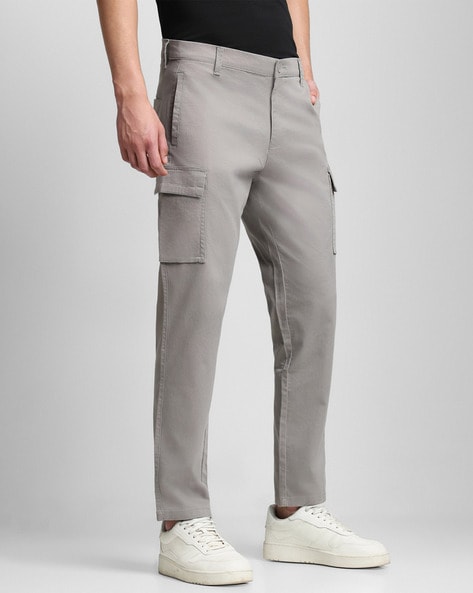 Buy STAY A WHILE GREY CARGO PANTS for Women Online in India