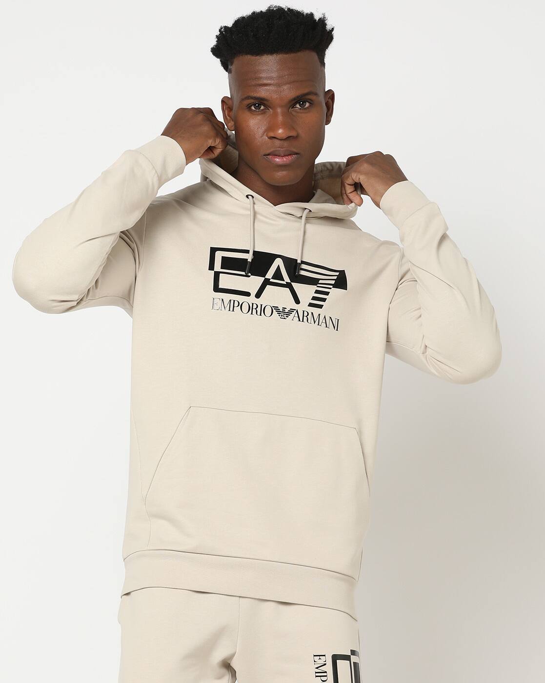Beige Ea7 Hoodie Sale Buy Beige Sweatshirt Hoodies For Men By EA7