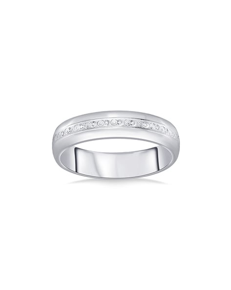 Mens 6mm Sterling Silver Wedding Band, Color: White - JCPenney