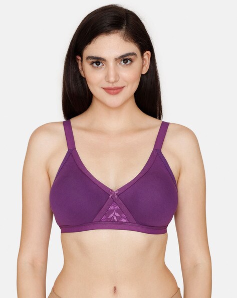 Buy Zivame Essentials Double Layered Non Wired Full Coverage Bra - Red  online