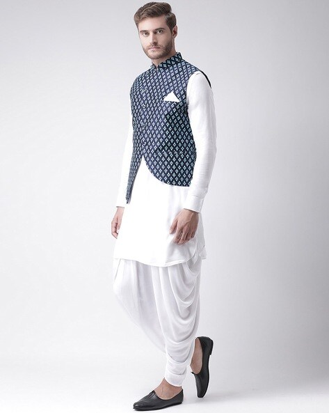 Digital Printed Rayon Asymmetric Nehru Jacket in Grey and Black in 2023 | Nehru  jackets, Utsav fashion, Jackets