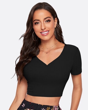 V-neck Crop Top