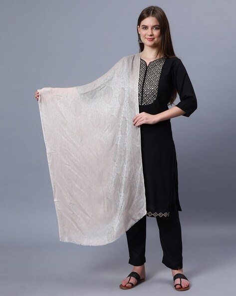 Paisley Print Stole with Fringed Border Price in India