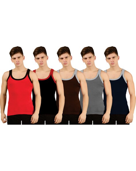 Buy Multicoloured Vests for Men by LUX COZI Online