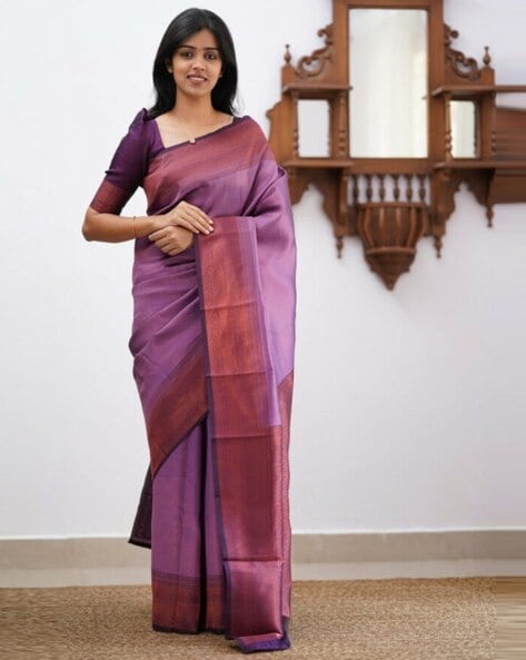 Wine Berry Purple Self Contrast Handloom Weaving Soft Silk Saree for Indian  Cultural Authentic Traditional Designer Silk Sari - Etsy