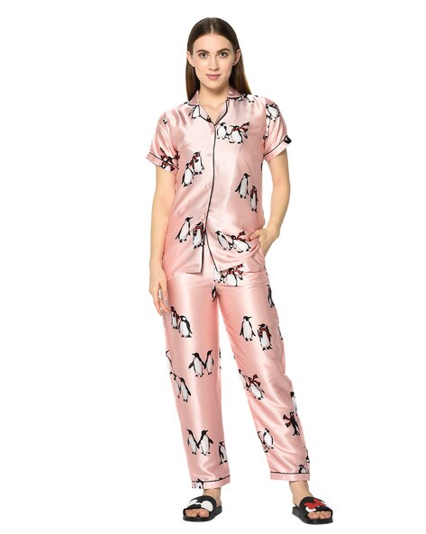 Penguin Printed Nightshirt Pyjamas Set