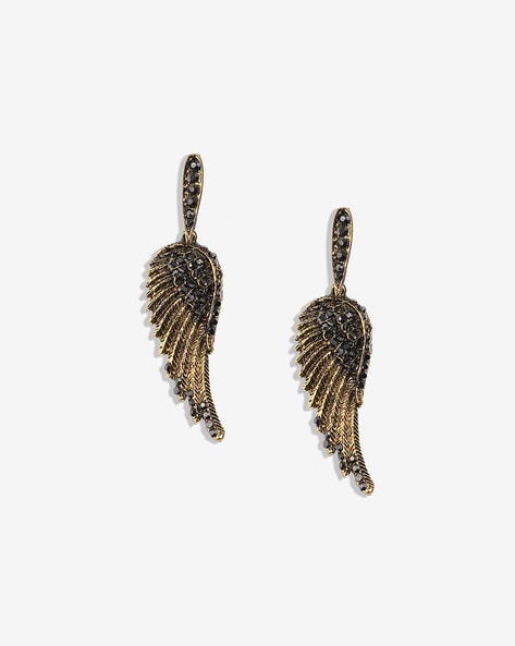 Amazon.com: MALOYANVE Black Angel Wing Earrings for Women Girls Delicate  Lightweight Hollow Out Fairy Feather Guardian Dangle Drop Hook Earrings  Jewelry (Black Wing): Clothing, Shoes & Jewelry