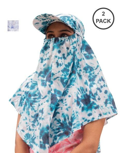 Pack of 2 Tie & Dye Cap Scarfs with Back Tie-Up Price in India