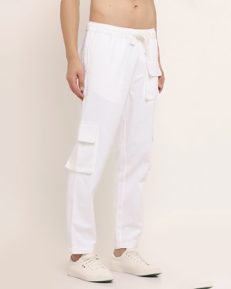 Free People denim low rise wide cargo pants in off white | ASOS