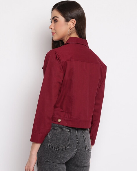 Buy Maroon Jackets Coats for Women by Mayra Online Ajio