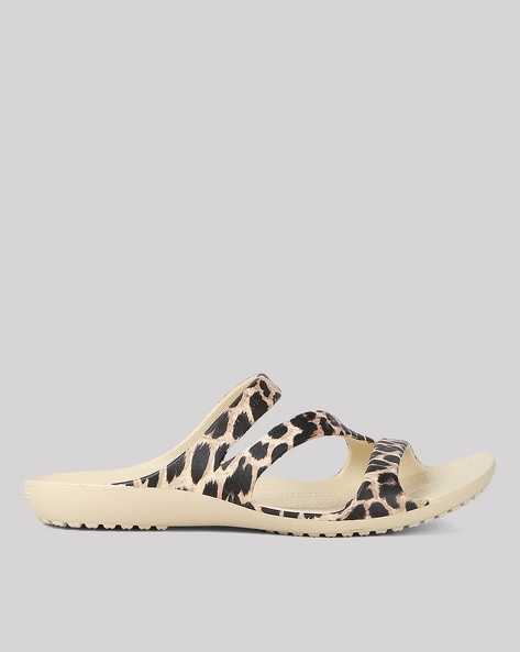 River Island Brown Animal Print Beaded Flat Sandals in White | Lyst