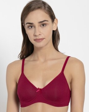 Buy Zivame Beautiful Basics Double Layered Non Wired Full Coverage Backless  Bra - Red online