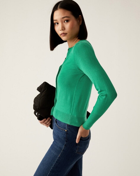 Buy Green Sweaters Cardigans for Women by Marks Spencer Online