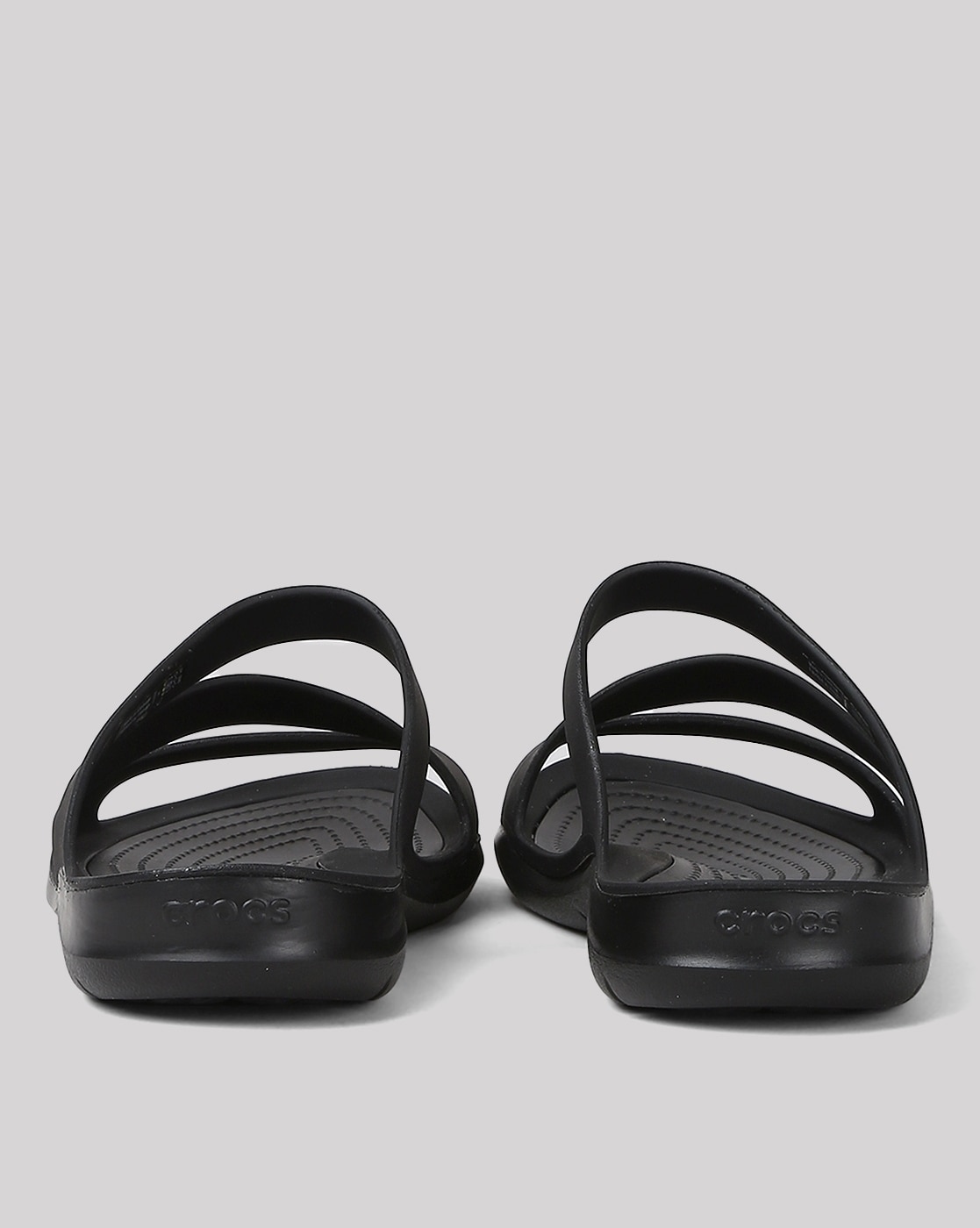 Crocs Women's Black Iconic Comfort Swiftwater Flat Strappy Slide On Sandals  sz 5 | eBay