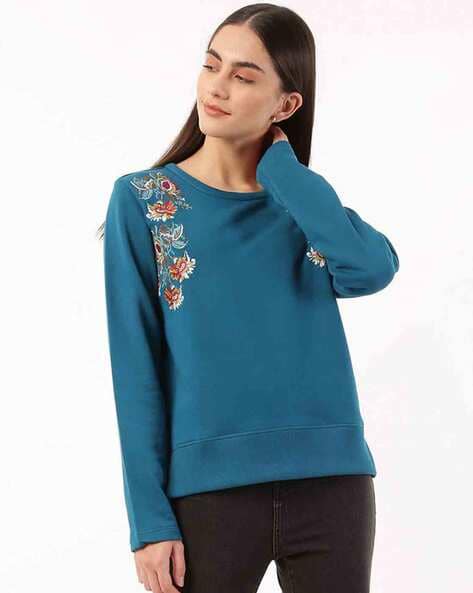 Marks & Spencer Floral Print Round-Neck Sweatshirt
