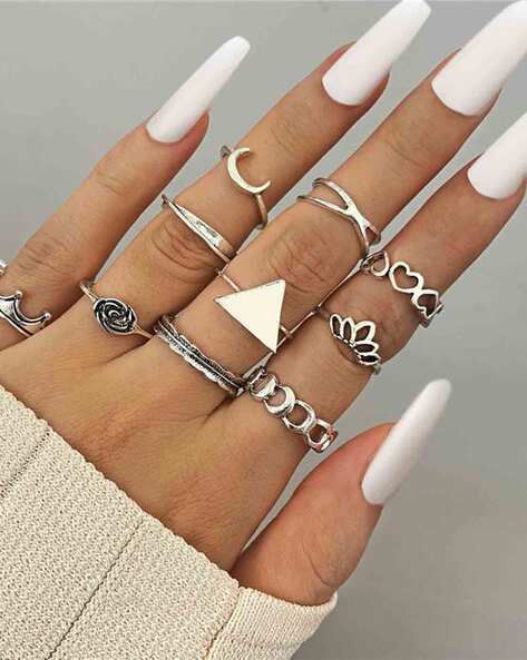 Buy Silver-Toned Rings for Women by Shining Diva Online