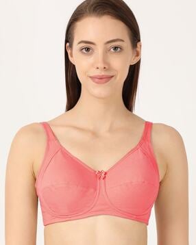 Buy Women's Wirefree Non Padded Super Combed Cotton Elastane Stretch Full  Coverage Nursing Bra with Front Opening and Adjustable Straps - Skin ES07