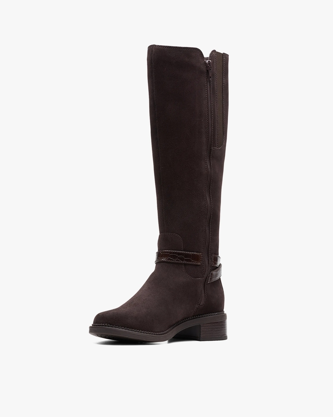 Clarks knee high suede cheap boots