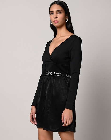 Calvin klein outlet v neck dress